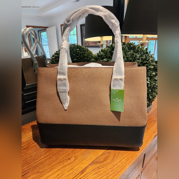 Kate Spade NY Cove Street Color Block dune/black Purse NWT - Picture 6 of 13